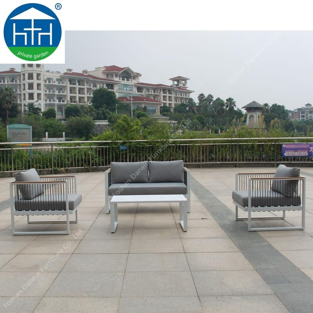 Fashion Outdoor Waterproof Aluminum Double and Single Sofa Set with Coffee Table