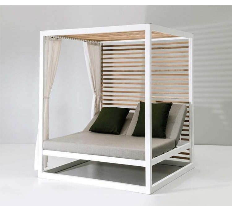 luxury hotel wood daybed sunbed outdoor chaise outdoor daybed with mosquito net garden furniture outdoor daybed