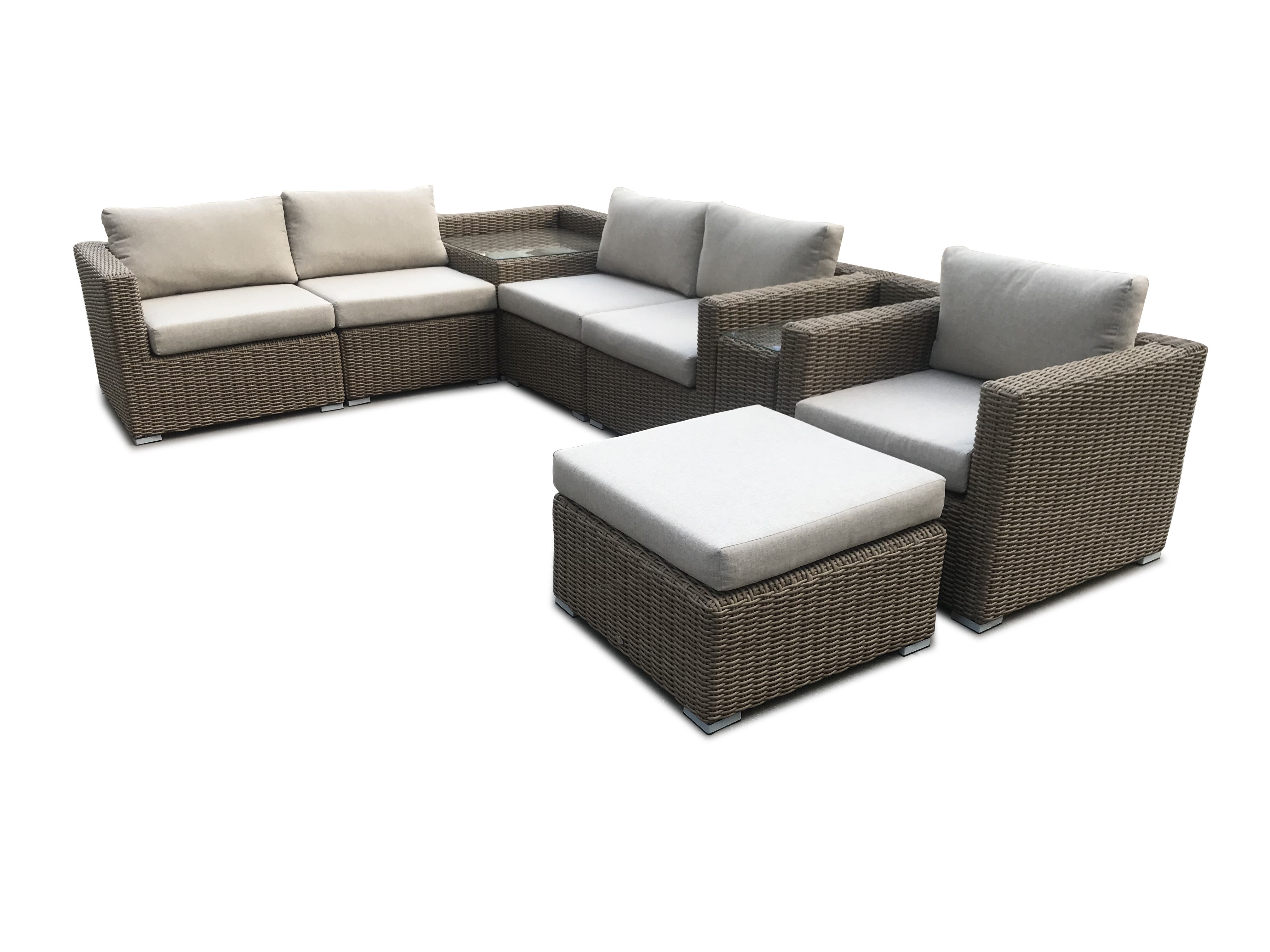 wholesale outdoor furniture wicker rattan sofa sets garden leisure patio chaise lounge sofa