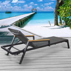 Outdoor Hotel Pool Side Single Aluminium Chaise Lounge Chairs