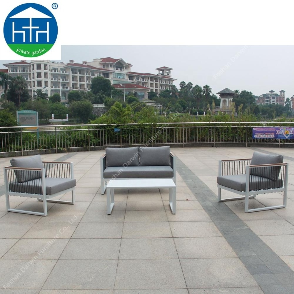 Fashion Outdoor Waterproof Aluminum Double and Single Sofa Set with Coffee Table