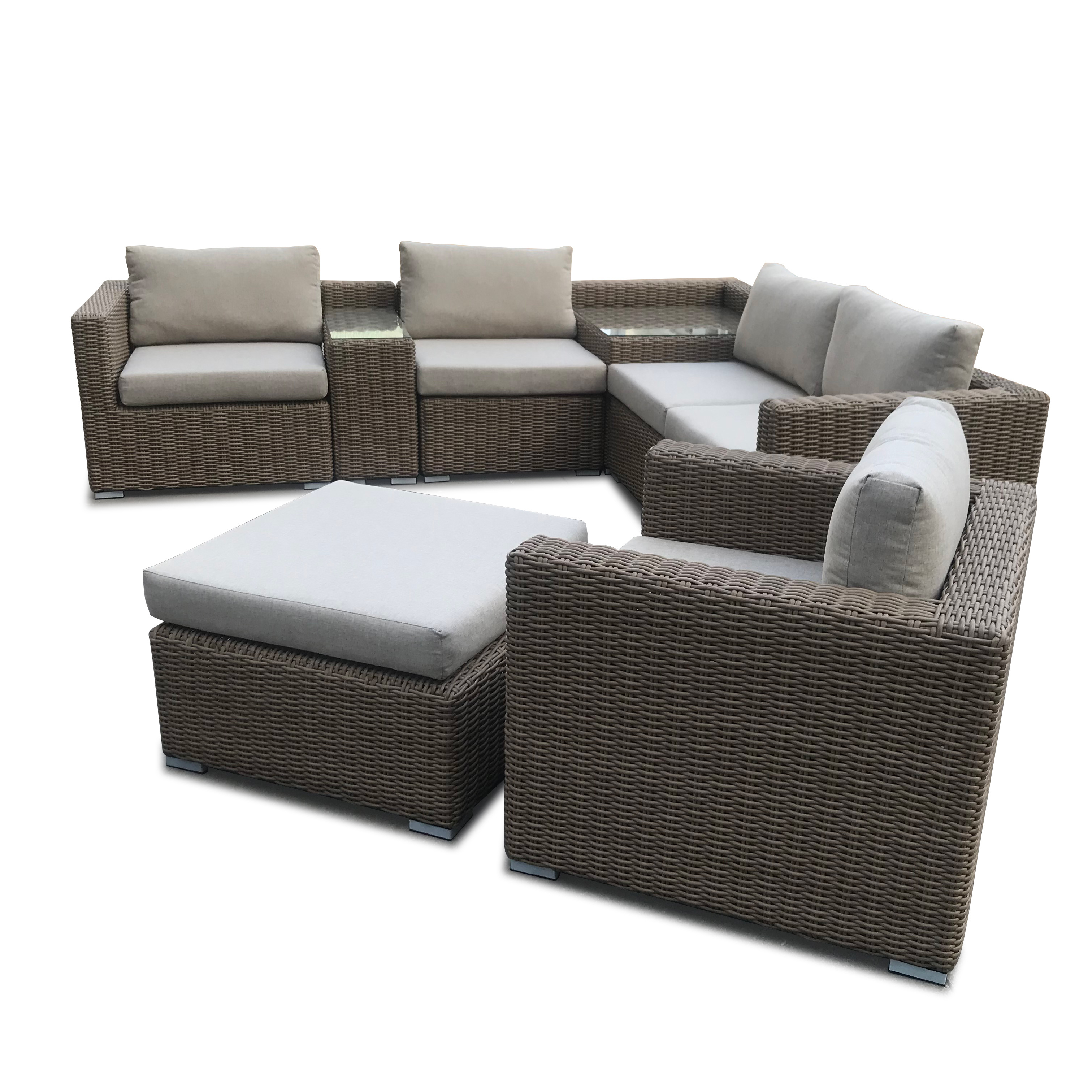 wholesale outdoor furniture wicker rattan sofa sets garden leisure patio chaise lounge sofa