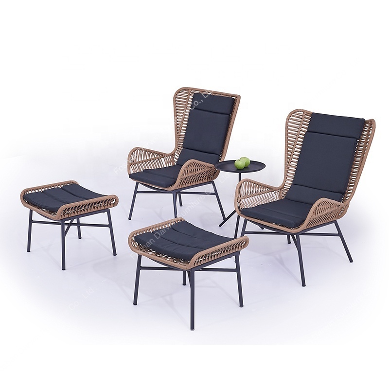 Modern patio wicker restaurant dining table chair outdoor rattan bistro set leisure outdoor furniture