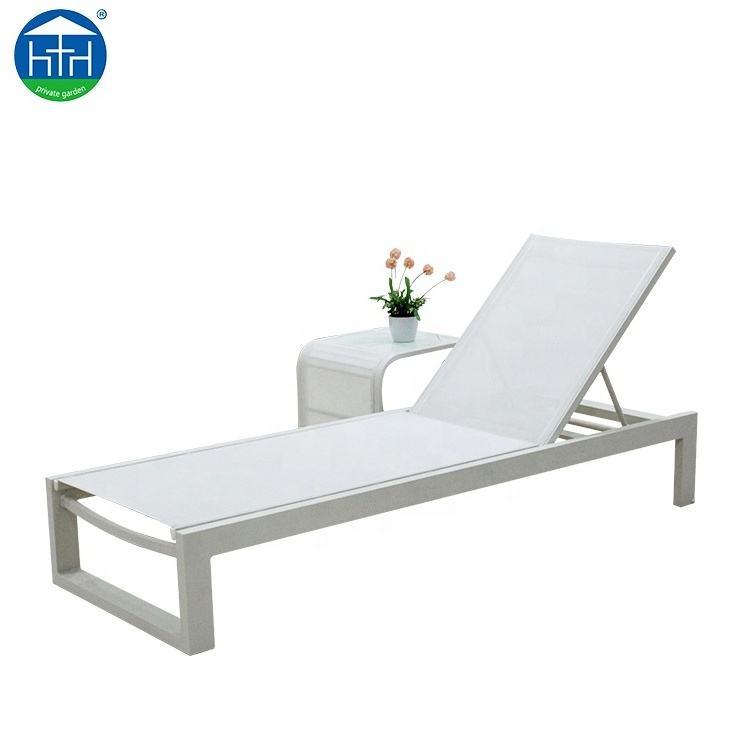 Hot sales outdoor garden benches aluminum tube pool sun loungers sunbed chaise lounge