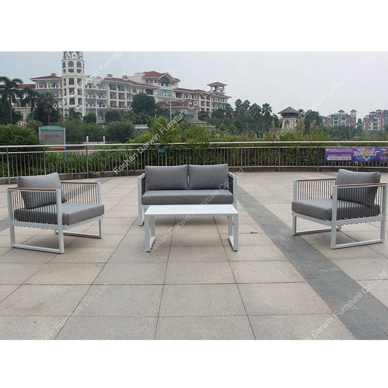 New hotsale cheap hotel swimming pool side chair outdoor sofa lounge furniture garden sofa outdoor sofa rope set