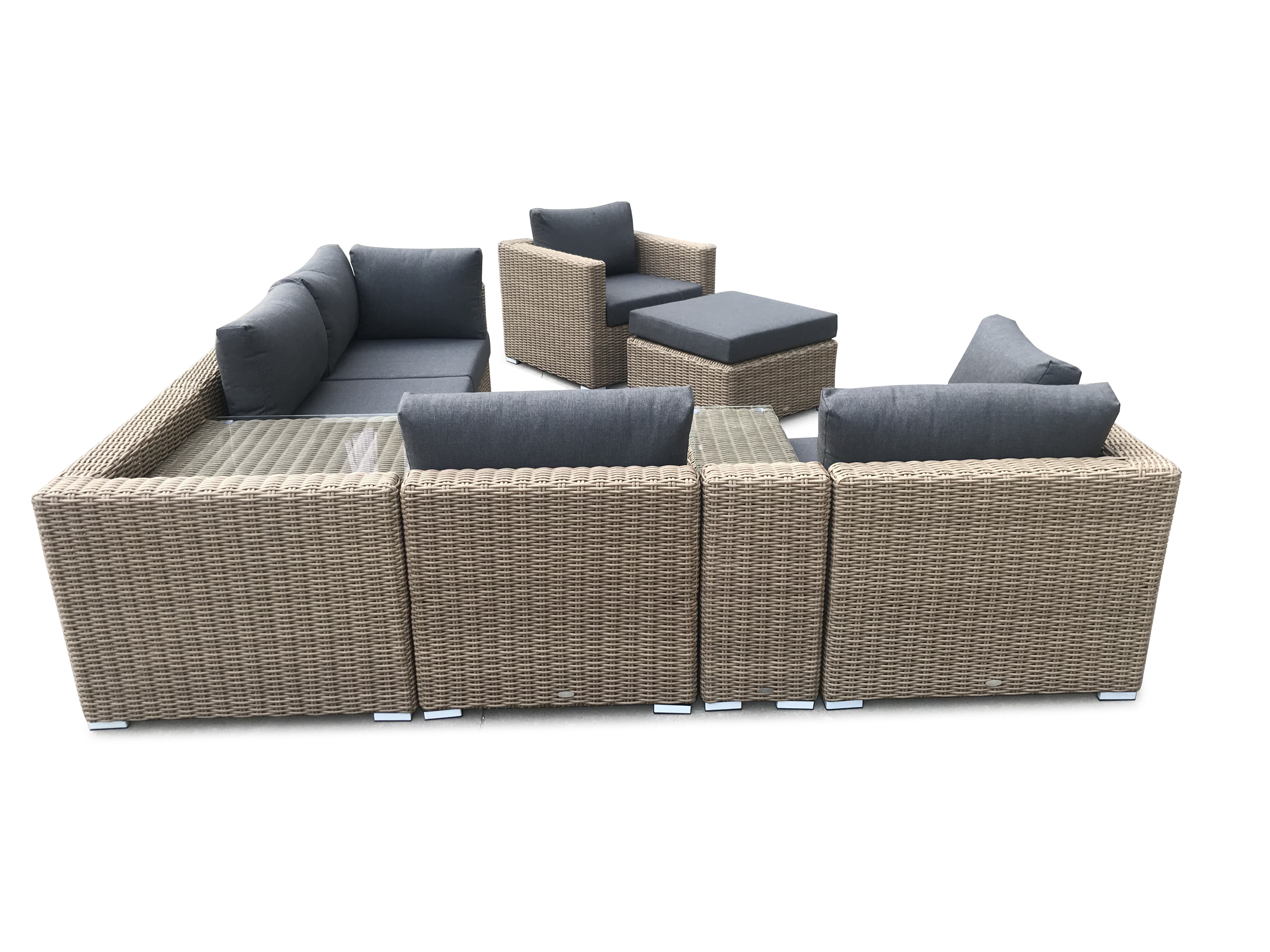 wholesale outdoor furniture wicker rattan sofa sets garden leisure patio chaise lounge sofa