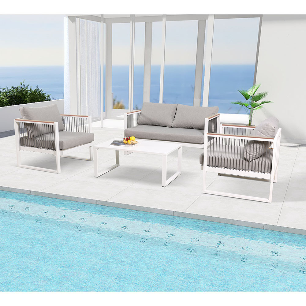 New hotsale cheap hotel swimming pool side chair outdoor sofa lounge furniture garden sofa outdoor sofa rope set