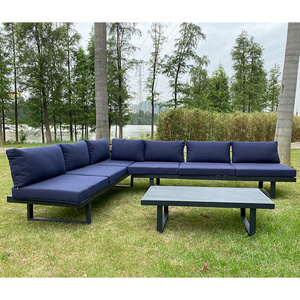 outdoor modern aluminum patio furniture garden  foldable Backrest sofa set