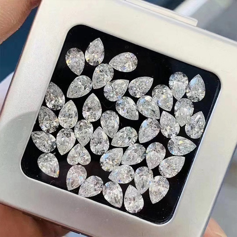 Lab Grown Moissanite Stone White Pear Shape Loose Moissanite Price Per Carat For Ring Earring Jewelry