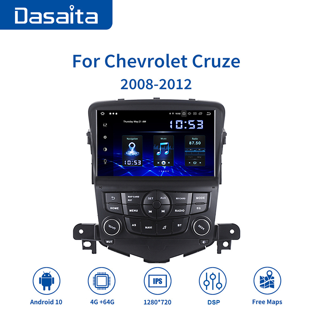 Dasaita Android 10  car radio for chevrolet cruze BT GPS Navigation video 8 inch touch screen DVD Player wifi amplifier dsp