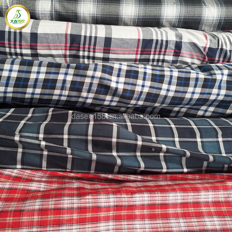 stocks fabric plaid yarn dyed 100% cotton fabric