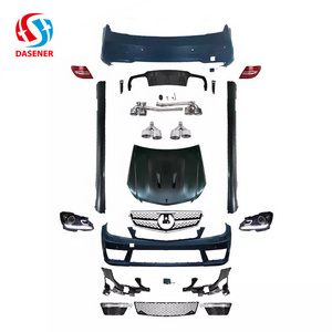 Dasener Front Bumper Grills Lamp Hood Side Skirts Rear Diffuser 2008-2014 Exhoust for Mercedes Benz W204 C63 AMG Wide Body Kit