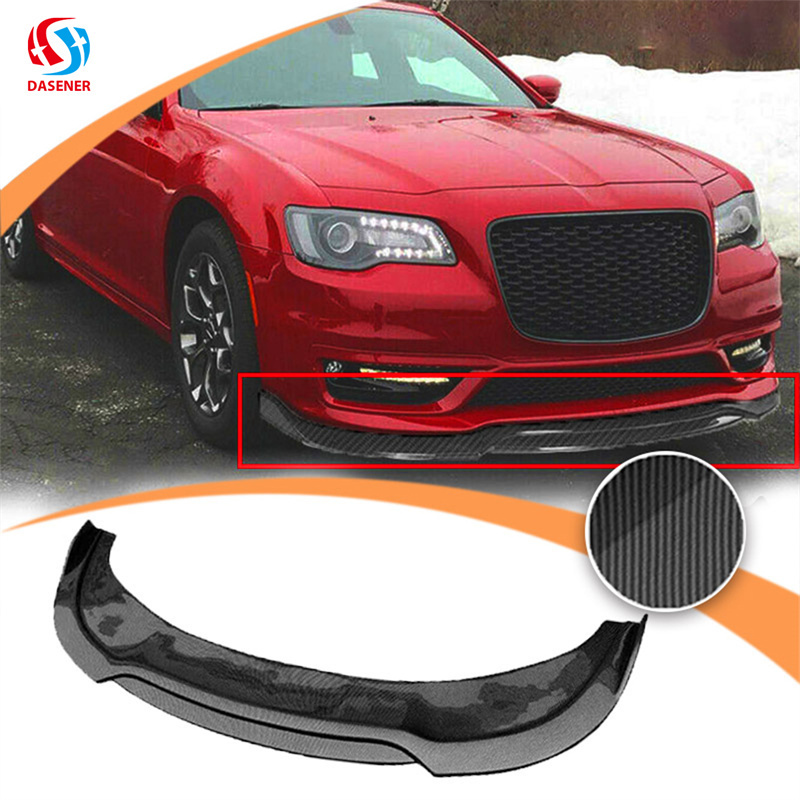 Dasener Factory Manufacture Auto Parts Front Bumper Lip Splitter 2015-2021 Black Carbon Box OEM PP 300 C for Chrysler 300C SRT