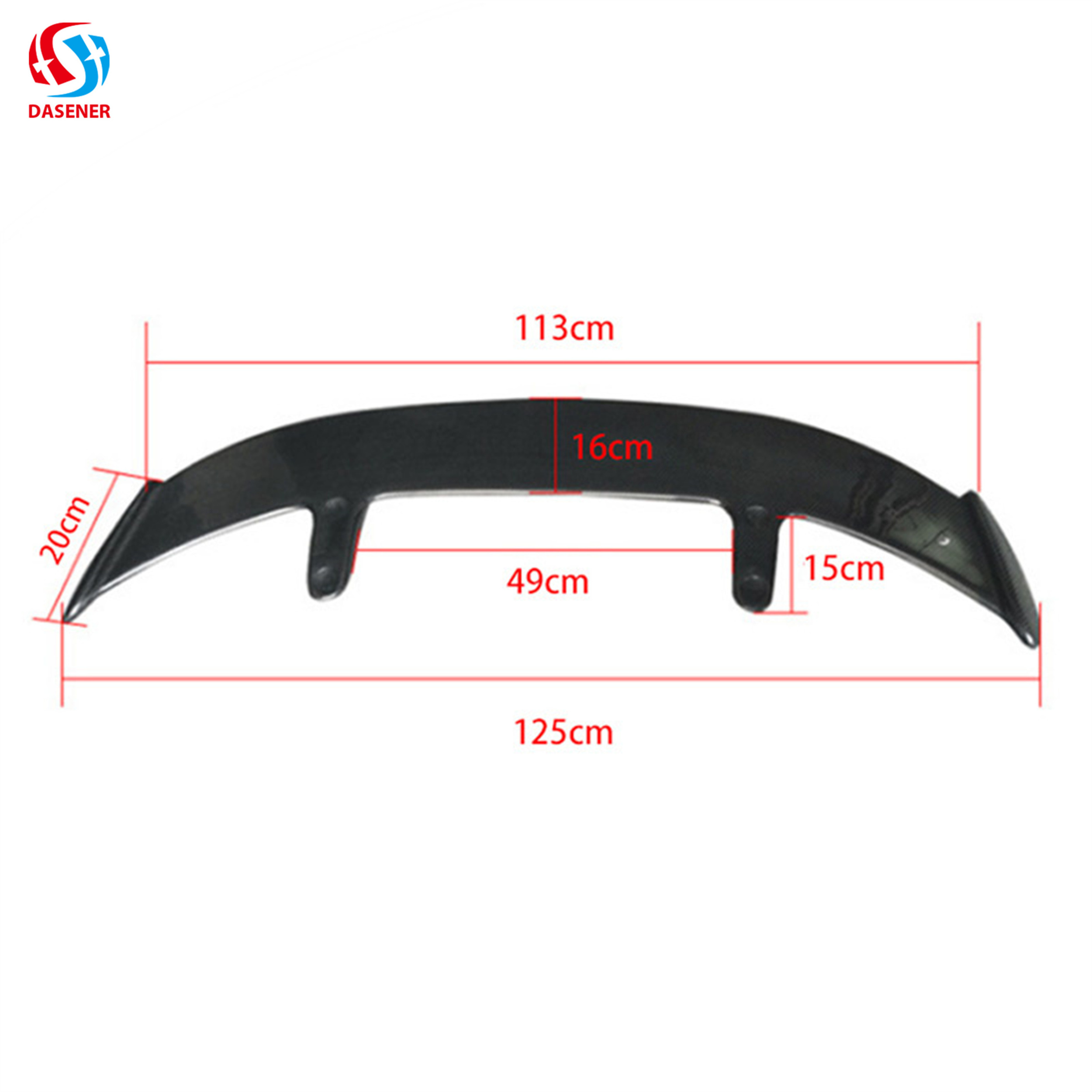 Dasener Manufacture Car Other Exterior Accessories Rear Car Spoiler, Carbon Fiber Colour Universal Hatchback Rear Wing Spoiler