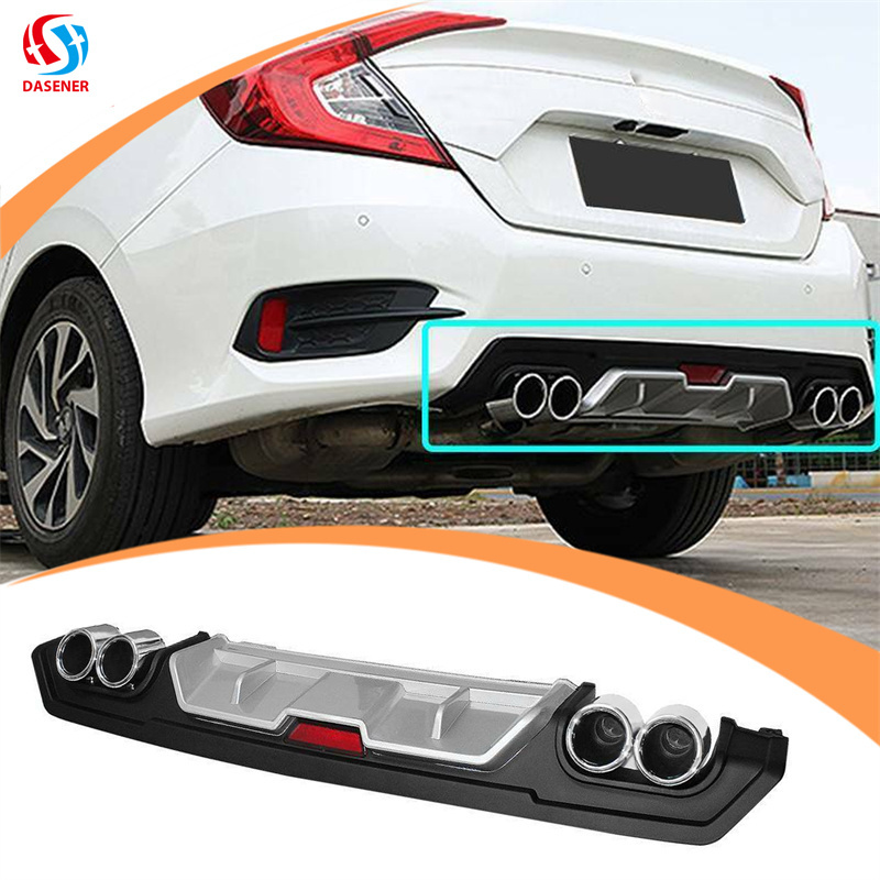 Dasener Factory Manufacture Car Exterior Parts ABS Rear Lip, Rear Bumper Lip Diffuser For Honda Civic Diffuser 2016-2018