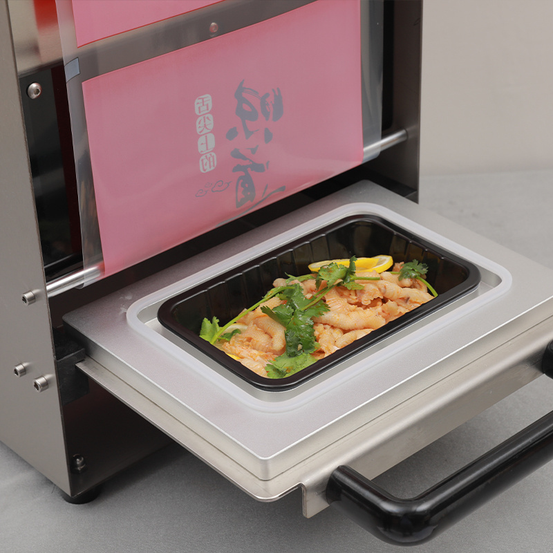 Semi Auto Plastic Lunch Box Take Away Food Tray Sealer Dasen Food Tray Sealer Sealing Machine