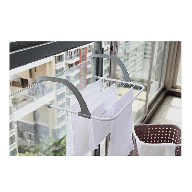 Multi-function high quality hanging laundry rack Folding balcony clothes drying rack