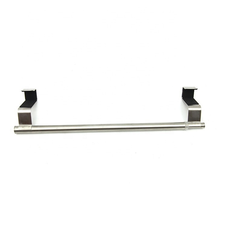 Stainless steel hanging cabinet over door single towel hook towel rack for bathroom kitchen storage Long strip with two hooks