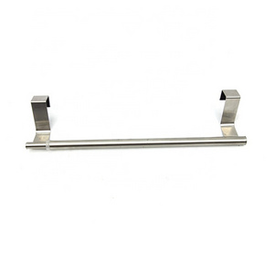 Stainless steel hanging cabinet over door single towel hook towel rack for bathroom kitchen storage Long strip with two hooks