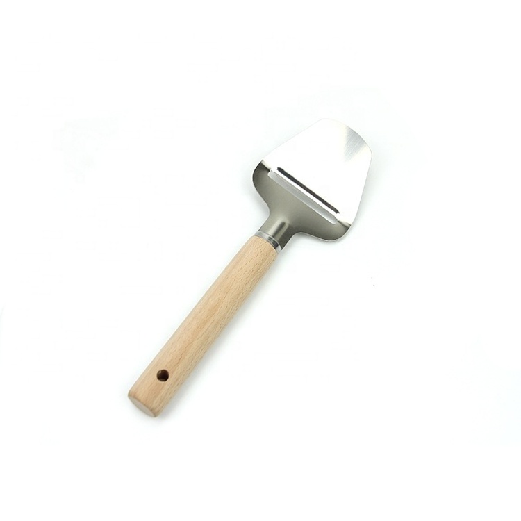 Stainless steel cheese knife with wooden handle, Stripper, cake spatula, pie, pizza, cheese spatula