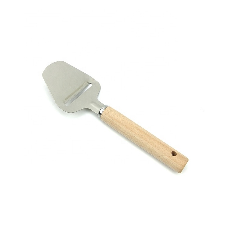 Stainless steel cheese knife with wooden handle, Stripper, cake spatula, pie, pizza, cheese spatula