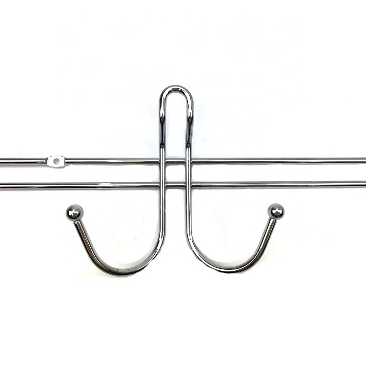 Custom Stainless Steel Metal 4 Hanger Hook Shelf Single Wall Mounting Coats Hooks for Clothes Hat Towel Key Hanging