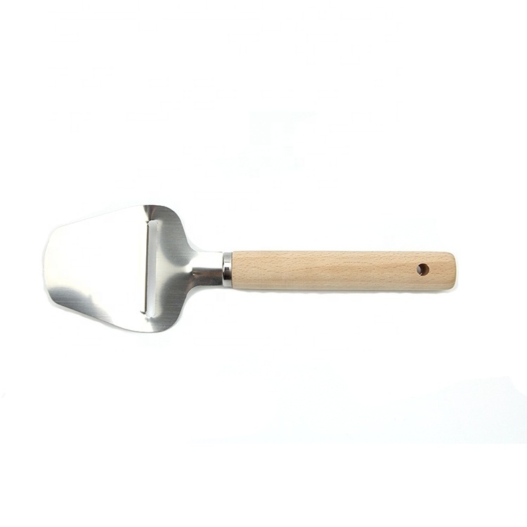 Stainless steel cheese knife with wooden handle, Stripper, cake spatula, pie, pizza, cheese spatula