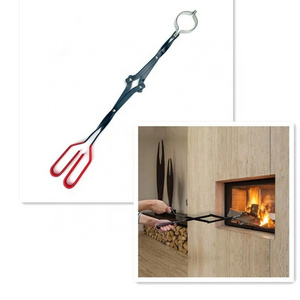 Iron Heavy Duty 27inch Long Fireplace Tools Campfire Accessories Fireplace Tongs and Log Grabber