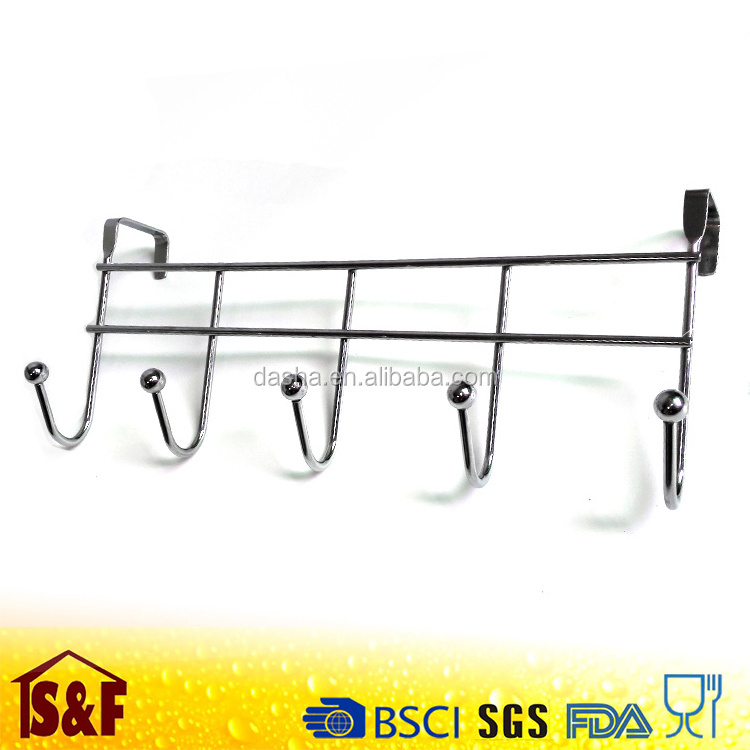 Metal Over Door Hook Rack for Bathroom Clothes Hanger