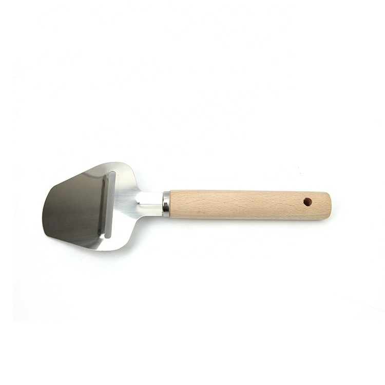 Stainless steel cheese knife with wooden handle, Stripper, cake spatula, pie, pizza, cheese spatula