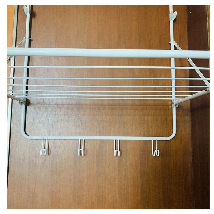 High quality folding balcony clothes drying rack hanging laundry rack Over the Door Rack Hanger with 4 Hooks