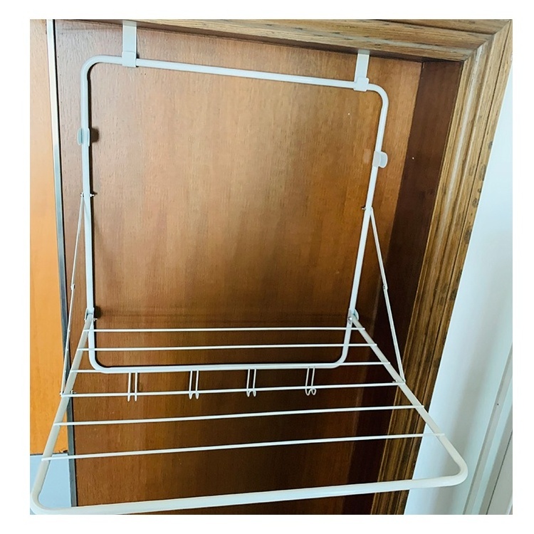 High quality folding balcony clothes drying rack hanging laundry rack Over the Door Rack Hanger with 4 Hooks