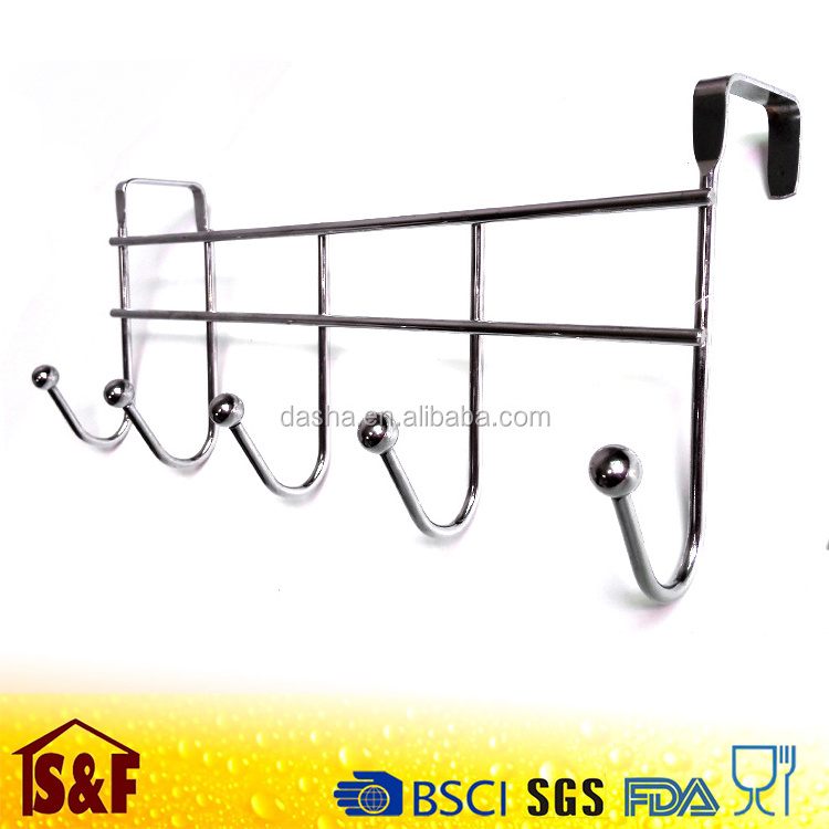 Metal Over Door Hook Rack for Bathroom Clothes Hanger