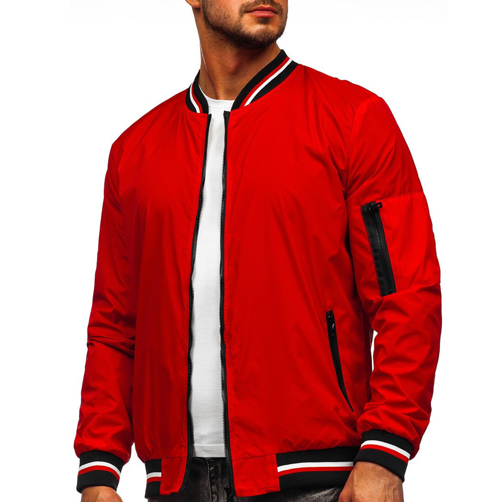 Wholesale Plain Design Zipper Stand Collar Men Bomber Jacket New Arrival Lightweight And Comfortable Bomber Jacket