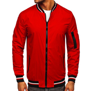 Wholesale Plain Design Zipper Stand Collar Men Bomber Jacket New Arrival Lightweight And Comfortable Bomber Jacket