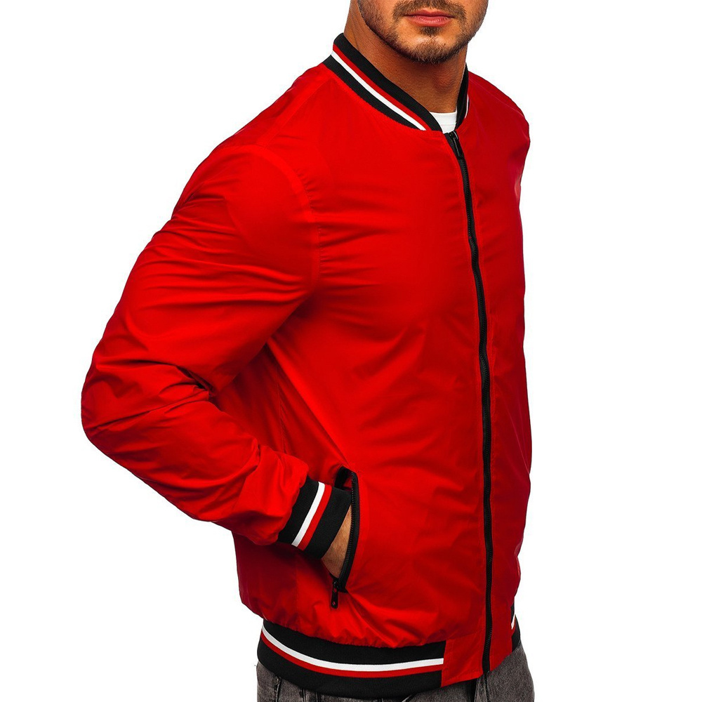 Wholesale Plain Design Zipper Stand Collar Men Bomber Jacket New Arrival Lightweight And Comfortable Bomber Jacket