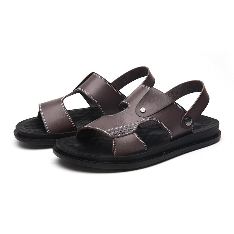 Factory new cheap hand-made men's leather sandals, wading shoes, beach shoes