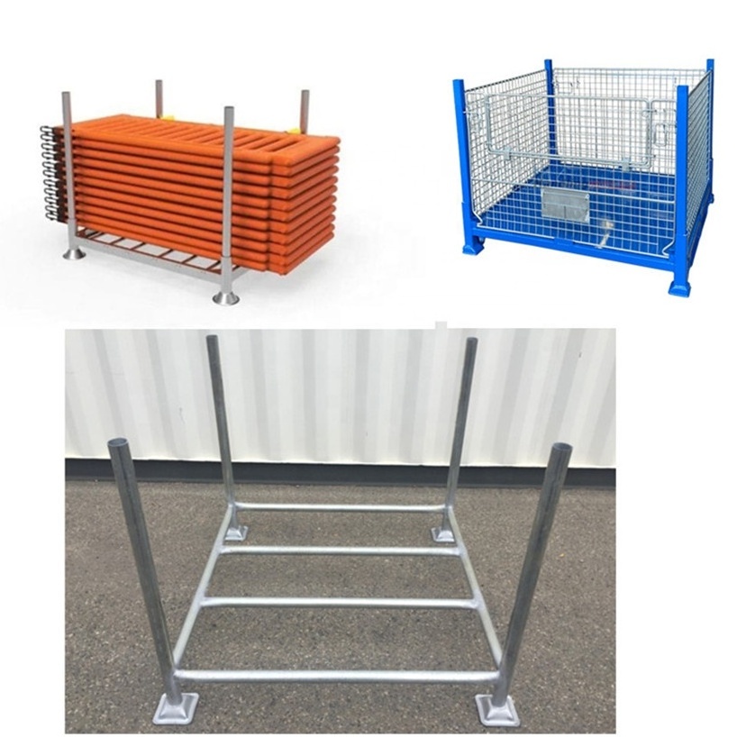 Heavy duty steel pallet feet for steel stacking racks