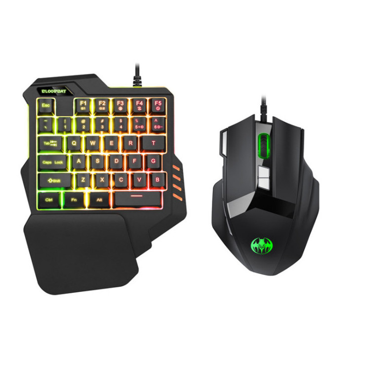 Mini gaming keyboard mechanical RGB one hand keyboard and mouse combo for mobile phone