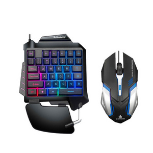 Mini gaming keyboard mechanical RGB one hand keyboard and mouse combo for mobile phone