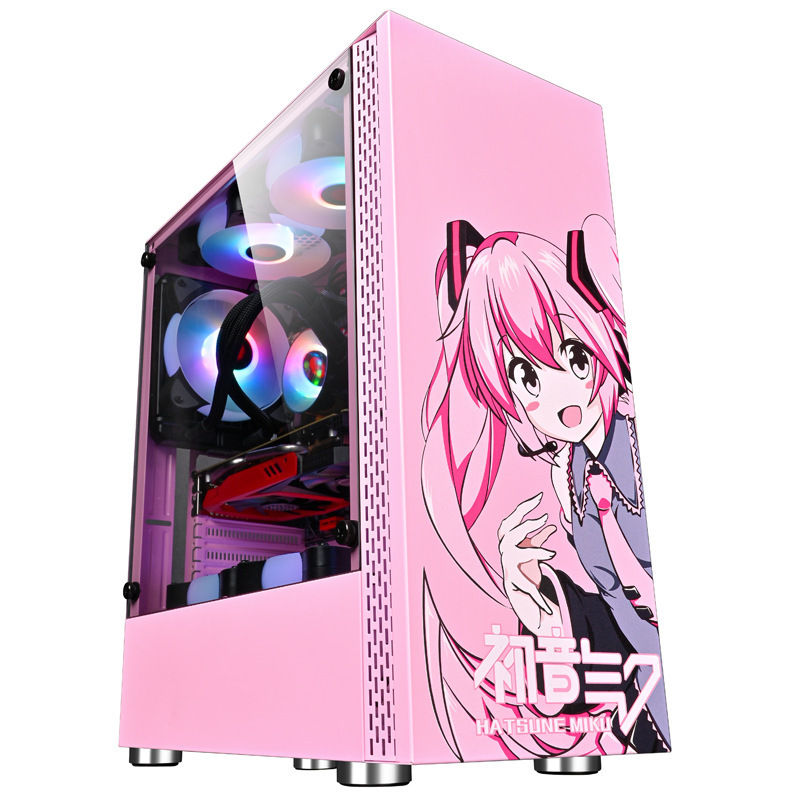 Anime ATX CPU RGB table glass PC gaming computer cases & full towers desktop cover case