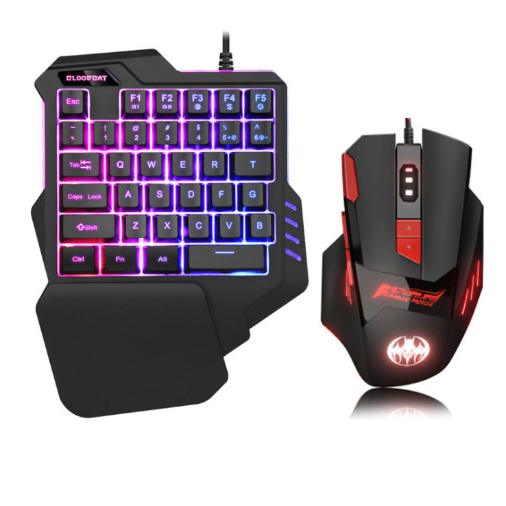 Mini gaming keyboard mechanical RGB one hand keyboard and mouse combo for mobile phone