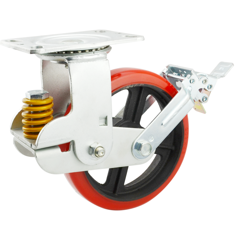 2023 New Design heavy duty industrial spring  shock absorbing  polyurethane swivel Caster wheels