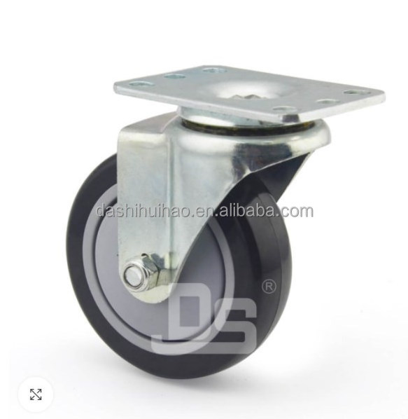 DS-20 Series Light duty swivel plate caster 4 inch 100mm bearingless  polyurethane wheels