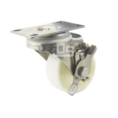 light duty top plate type swivel with brake Nylon caster 304 stainless steel Nylon cabinet  roller wheel