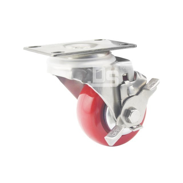 light duty top plate type swivel with brake Nylon caster 304 stainless steel Nylon cabinet  roller wheel