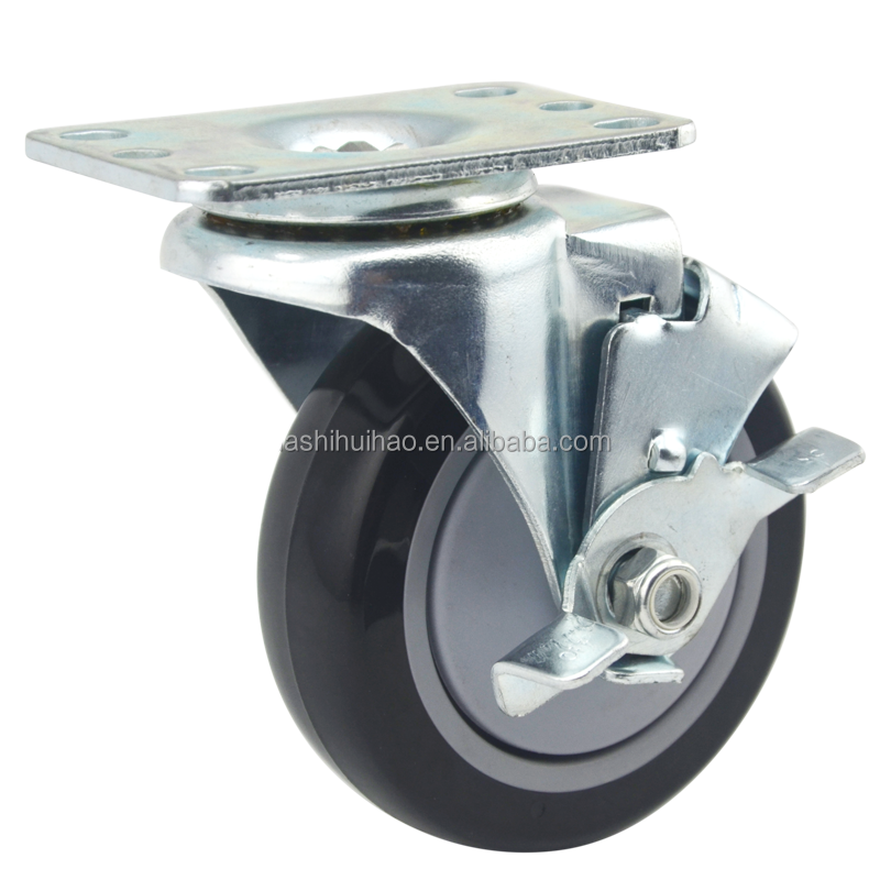 DS 20 series light duty swivel plate caster wheels 4 inch 100mm  cart trolley wheel