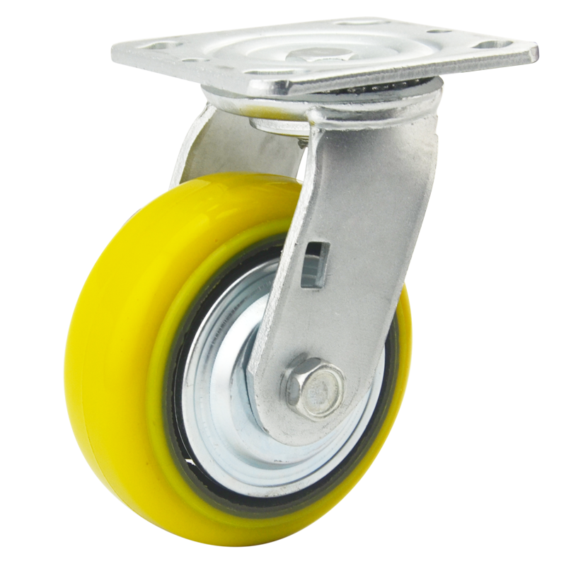 Hot Sale 4 5 6 Inch casters heavy duty Polyurethane Industrial Trolley  used fixed Caster Wheels