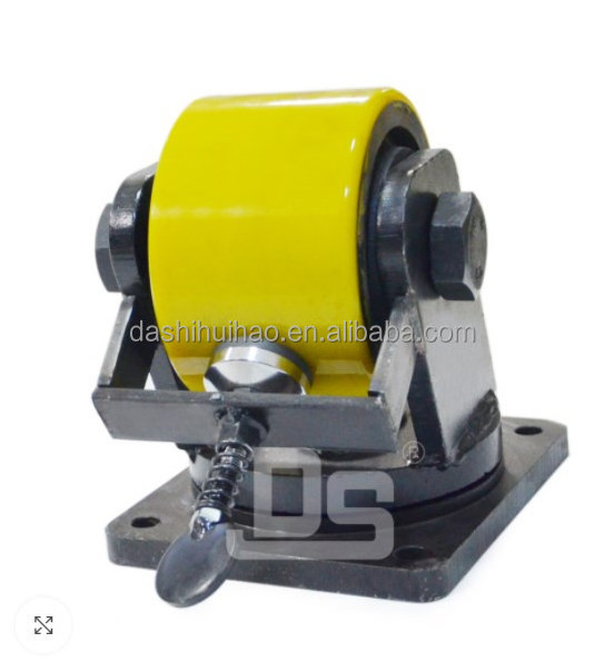 3Tons Super Heavy Duty Industrial Casters Wheels 64mm Polyurethane Tread Solid Cast Iron Core Plate Swivel Rigid Fixed