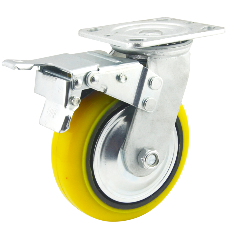 Hot Sale 4 5 6 Inch casters heavy duty Polyurethane Industrial Trolley  used fixed Caster Wheels